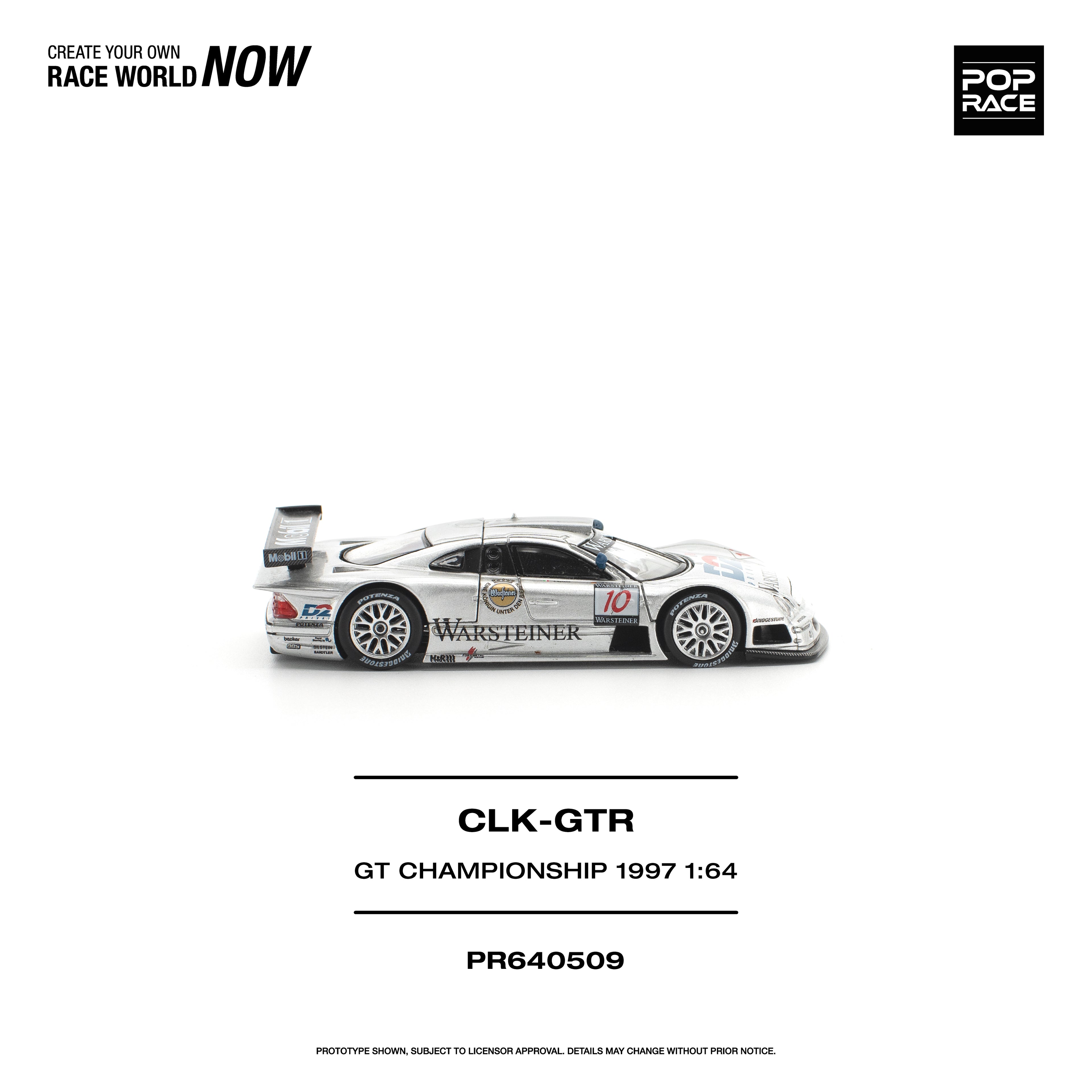 [PRE ORDER] Pop Race 1/64 Mercedes-Benz AMG CLK GTR FIA GT Championship 1997 PR640509 Diecast Scale Model