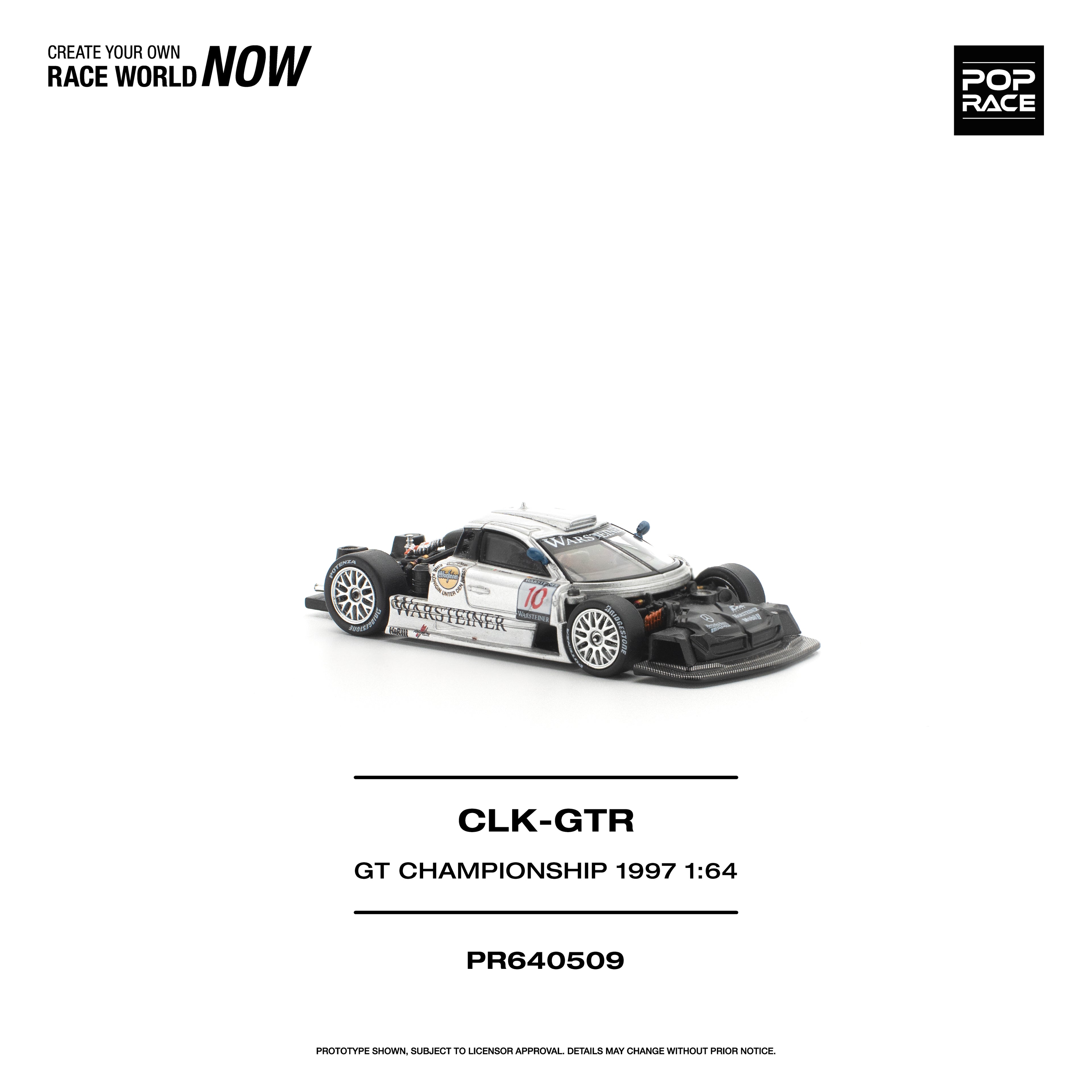 [PRE ORDER] Pop Race 1/64 Mercedes-Benz AMG CLK GTR FIA GT Championship 1997 PR640509 Diecast Scale Model