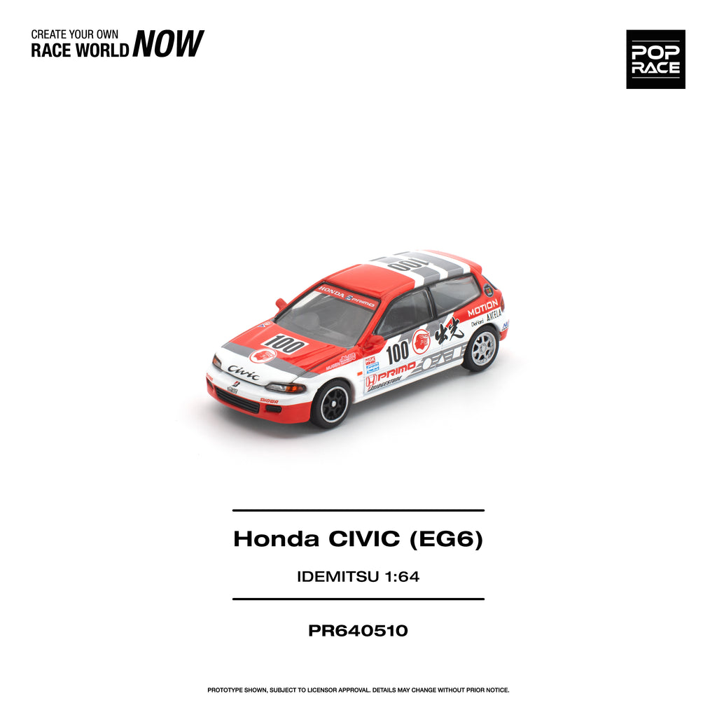 [PRE ORDER] Pop Race 1/64 Honda Civic EG6 Idemitsu PR640510 Diecast Scale Model