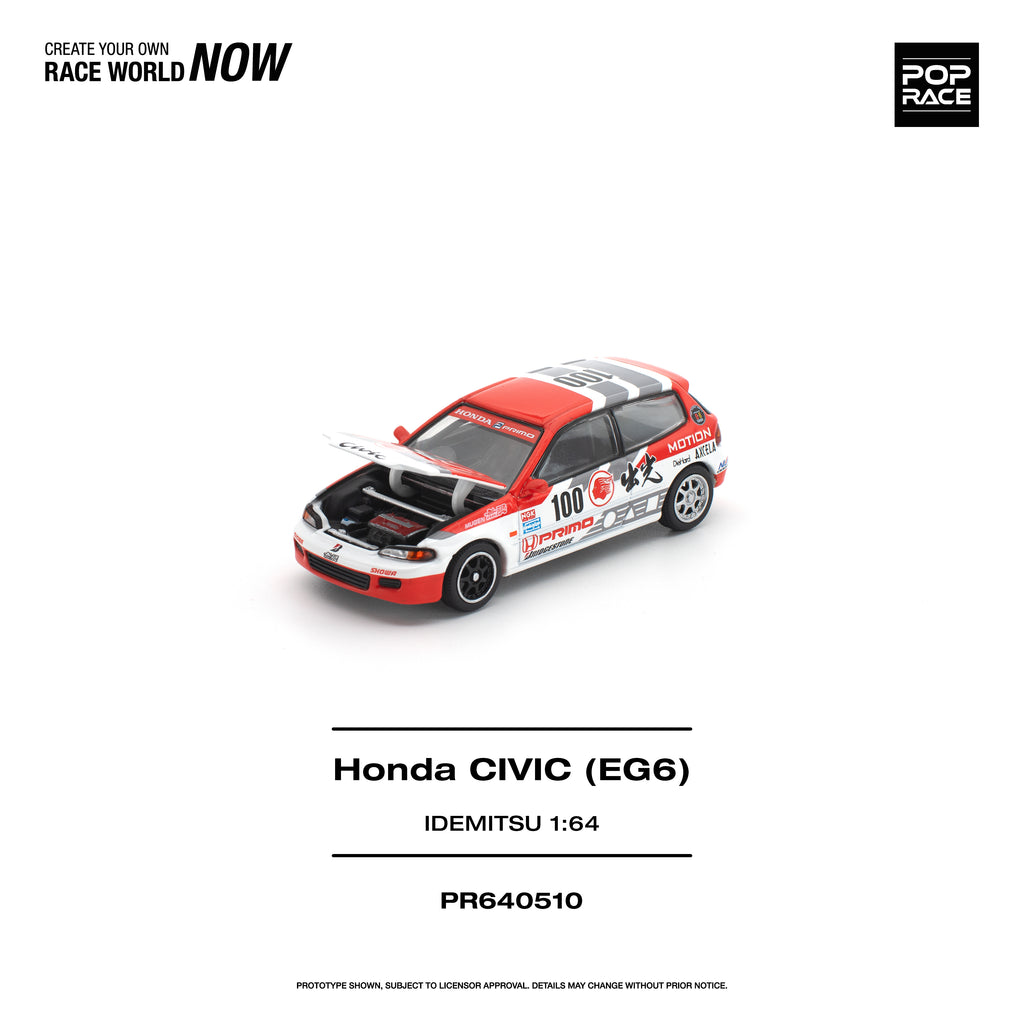 [PRE ORDER] Pop Race 1/64 Honda Civic EG6 Idemitsu PR640510 Diecast Scale Model