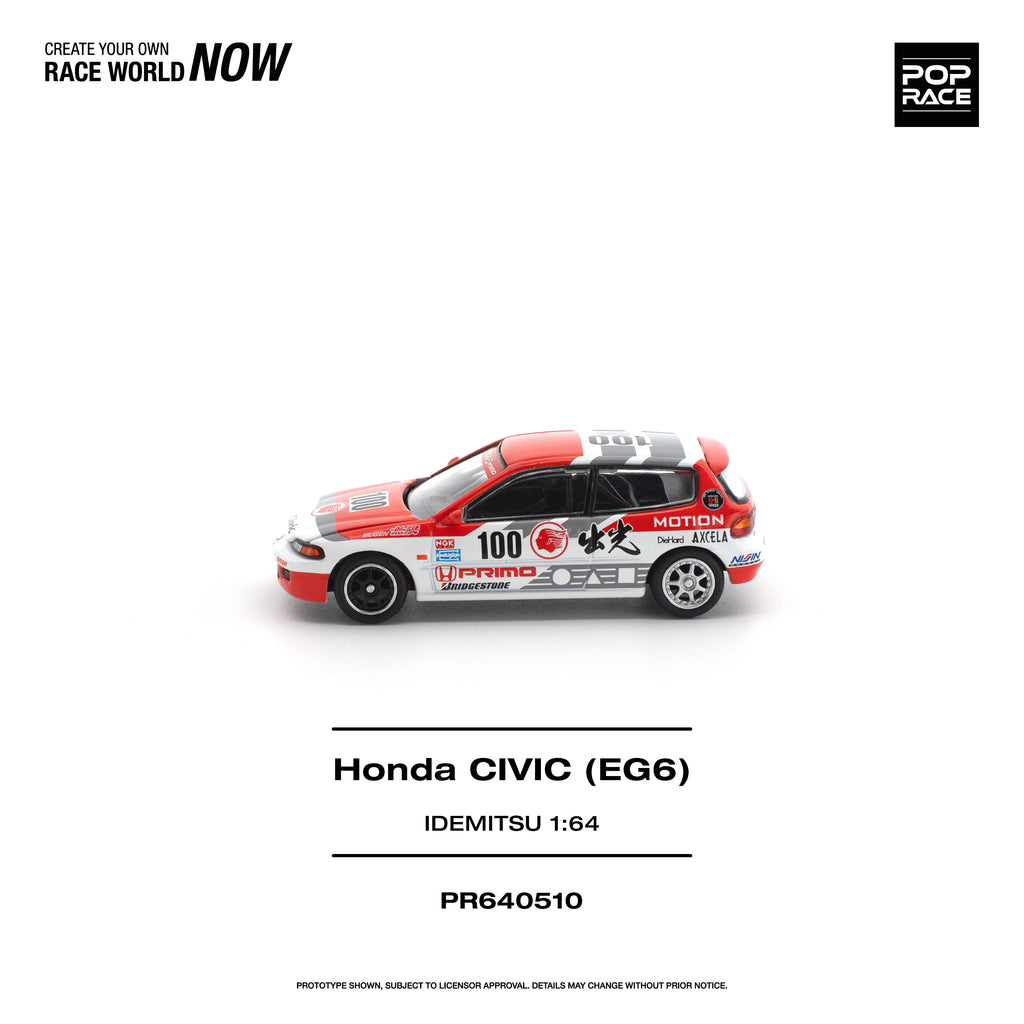 [PRE ORDER] Pop Race 1/64 Honda Civic EG6 Idemitsu PR640510 Diecast Scale Model