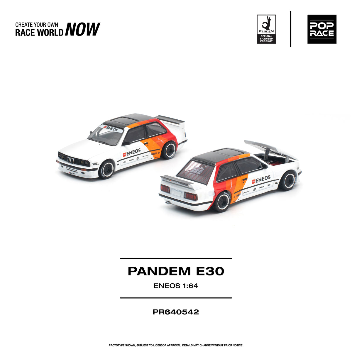 [PRE ORDER] Pop Race 1/64 PANDEM E30 ENEOS PR640542 Diecast Scale Model