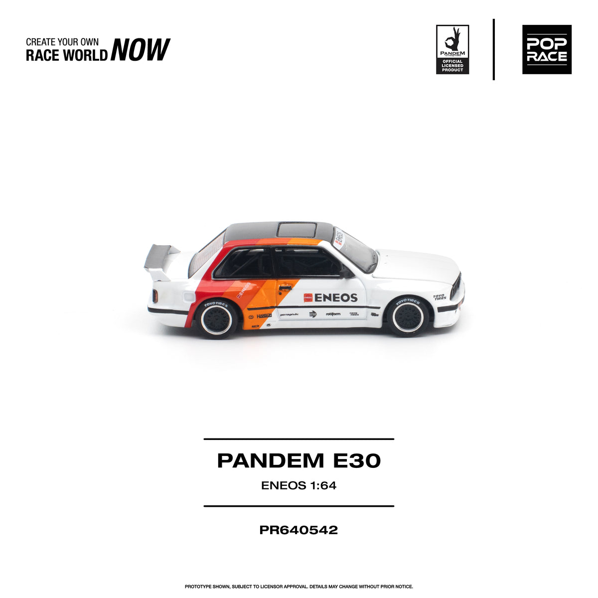 [PRE ORDER] Pop Race 1/64 PANDEM E30 ENEOS PR640542 Diecast Scale Model