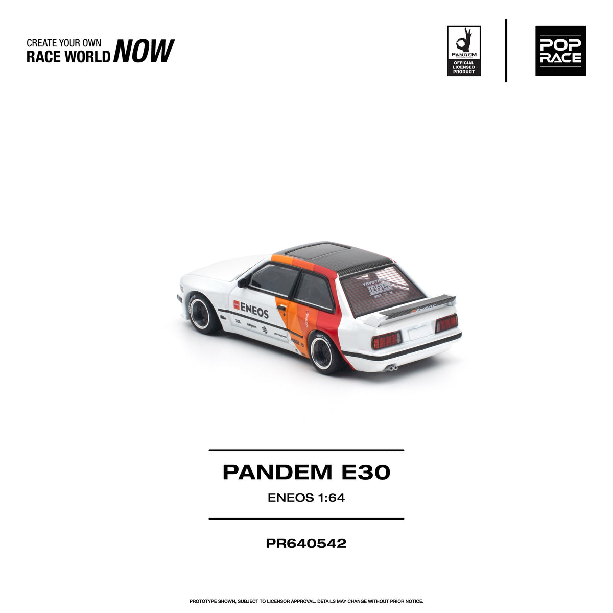 [PRE ORDER] Pop Race 1/64 PANDEM E30 ENEOS PR640542 Diecast Scale Model