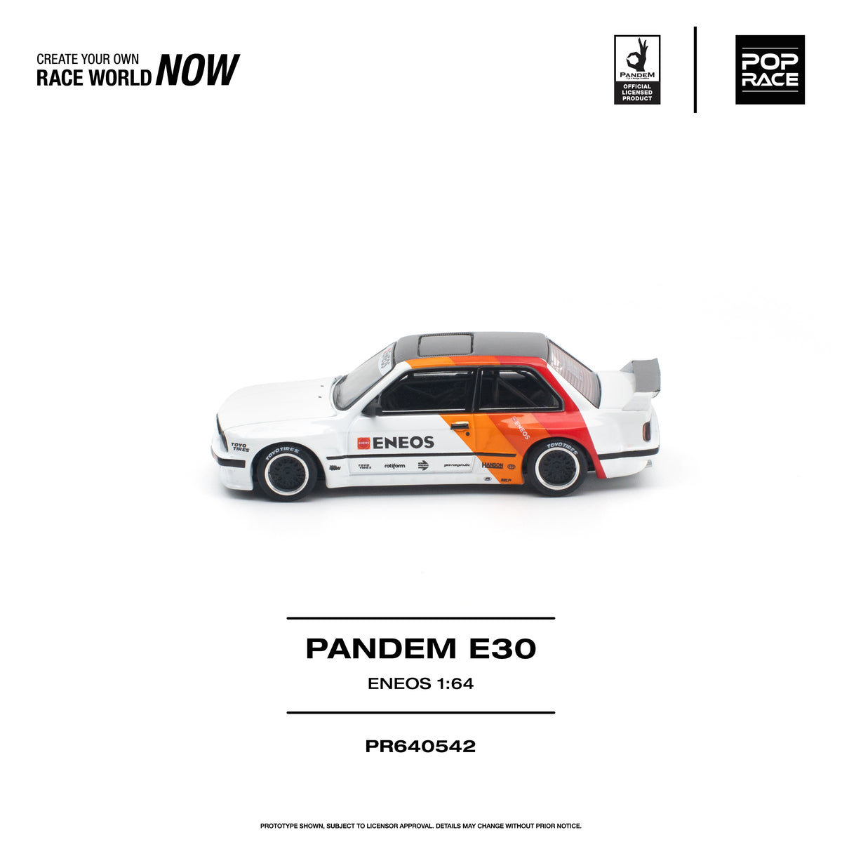 [PRE ORDER] Pop Race 1/64 PANDEM E30 ENEOS PR640542 Diecast Scale Model