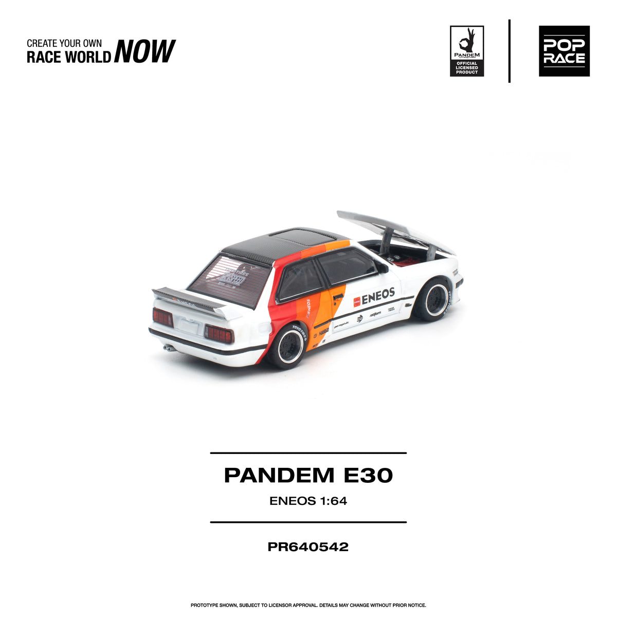 [PRE ORDER] Pop Race 1/64 PANDEM E30 ENEOS PR640542 Diecast Scale Model