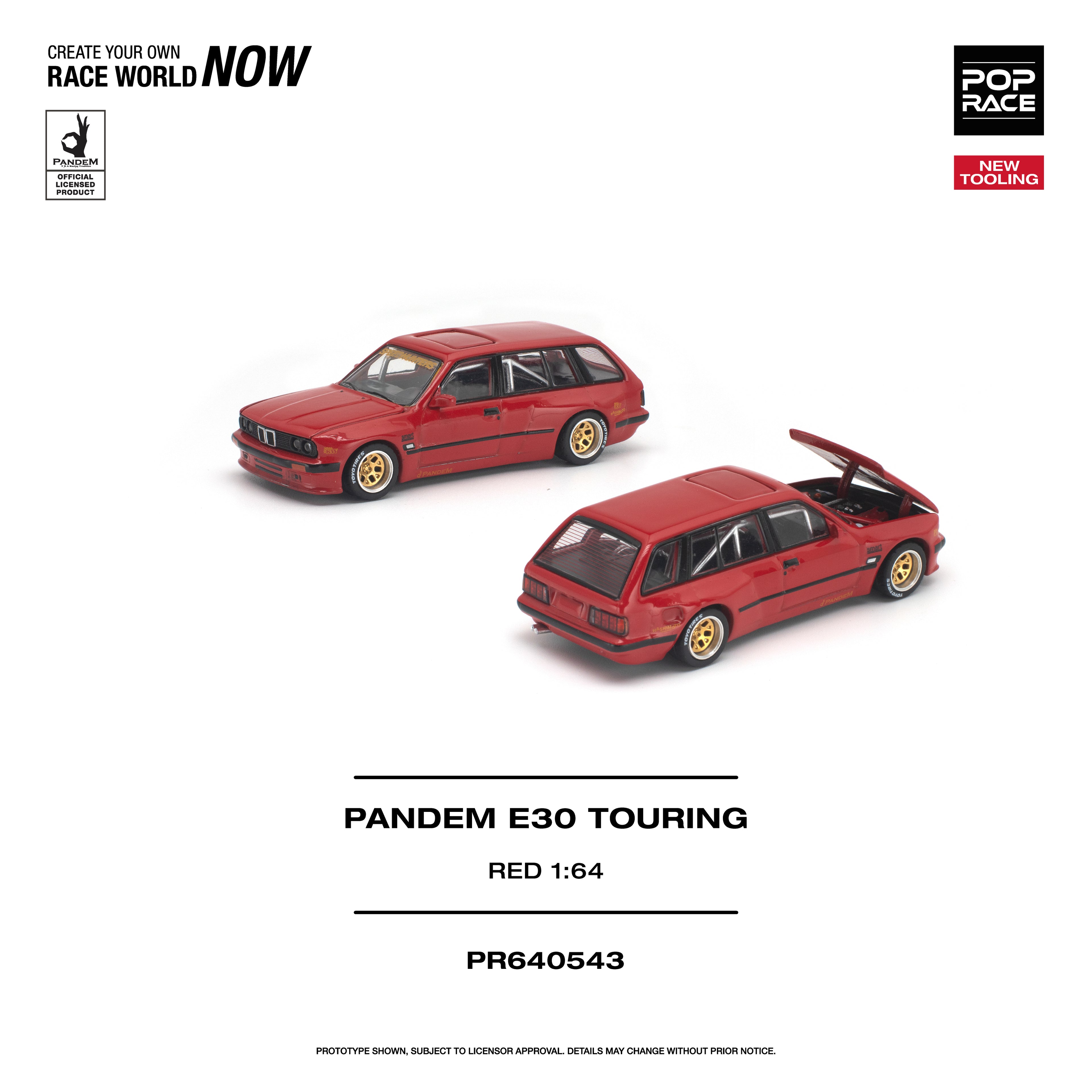 [PRE ORDER] Pop Race 1/64 PANDEM E30 TOURING - RED PR640543 Diecast Scale Model