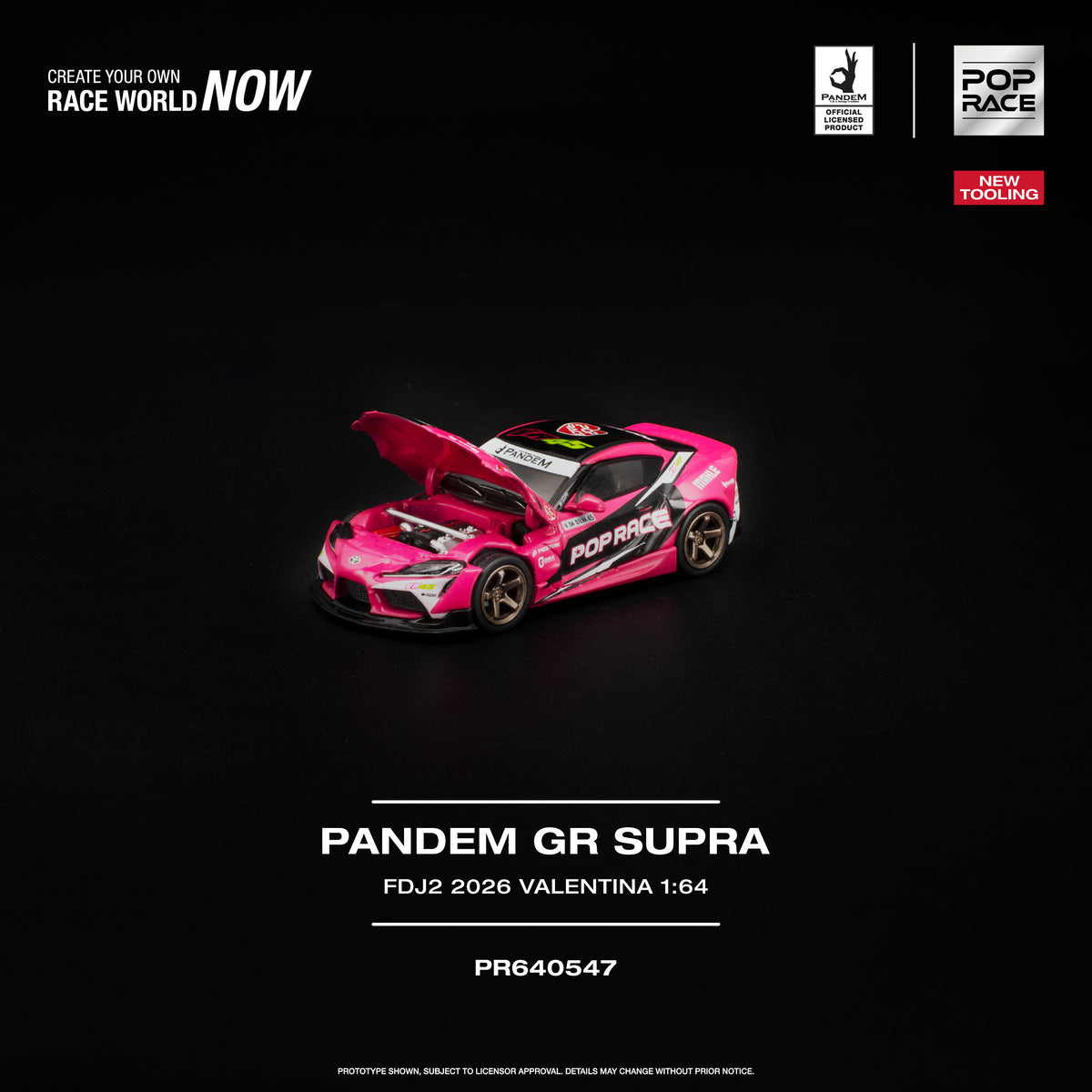 [PRE ORDER] Pop Race 1/64 PANDEM GR SUPRA FDJ2 VALENTINA PIAZ  PR640547 Diecast Scale Model