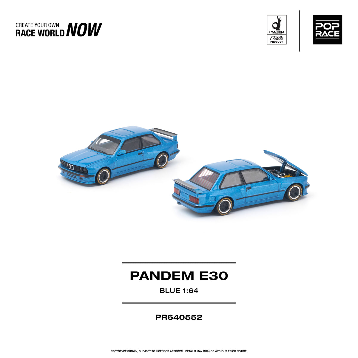 [PRE ORDER] Pop Race 1/64 PANDEM E30 BLUE PR640552 Diecast Scale Model