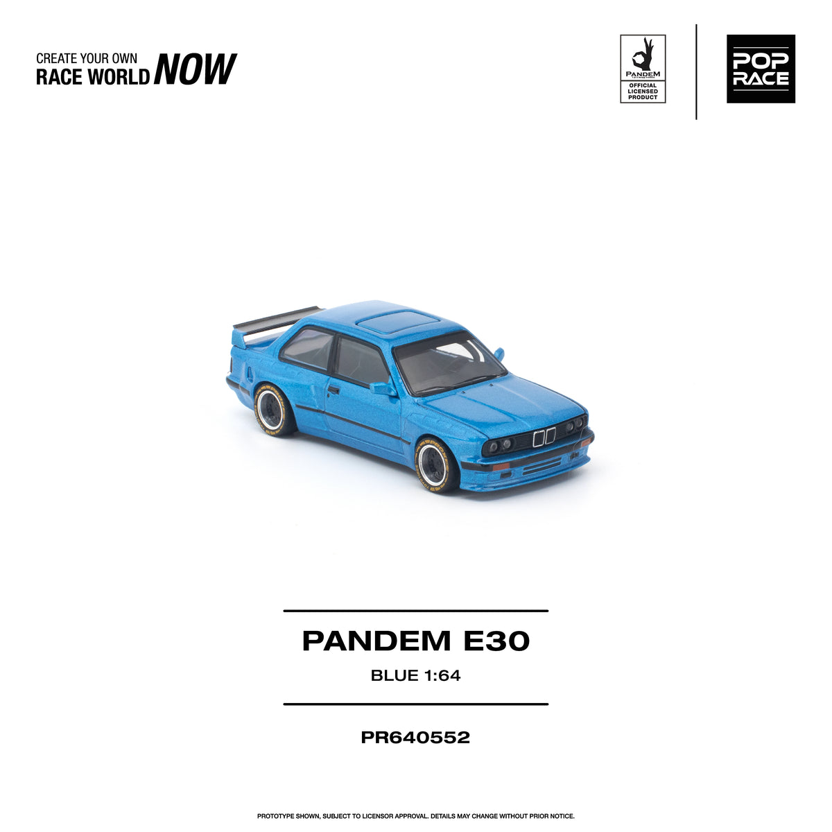 [PRE ORDER] Pop Race 1/64 PANDEM E30 BLUE PR640552 Diecast Scale Model