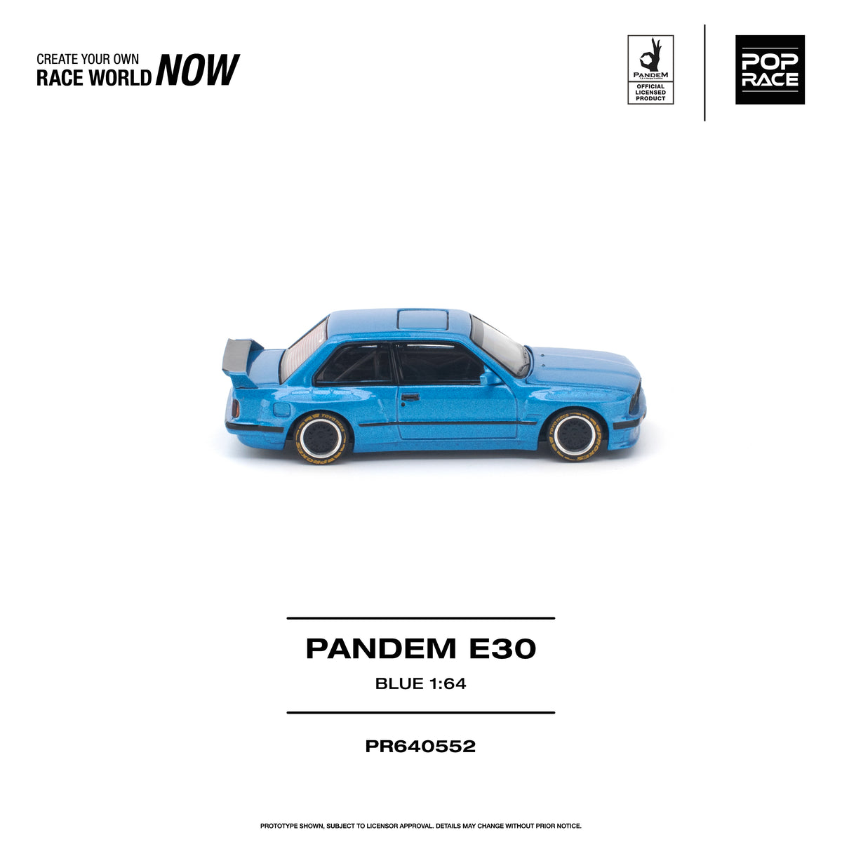 [PRE ORDER] Pop Race 1/64 PANDEM E30 BLUE PR640552 Diecast Scale Model