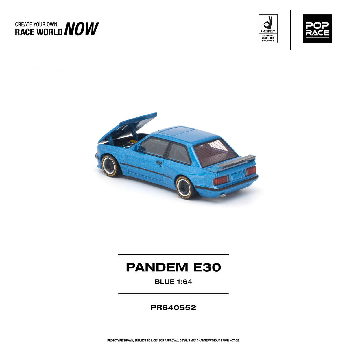 [PRE ORDER] Pop Race 1/64 PANDEM E30 BLUE PR640552 Diecast Scale Model