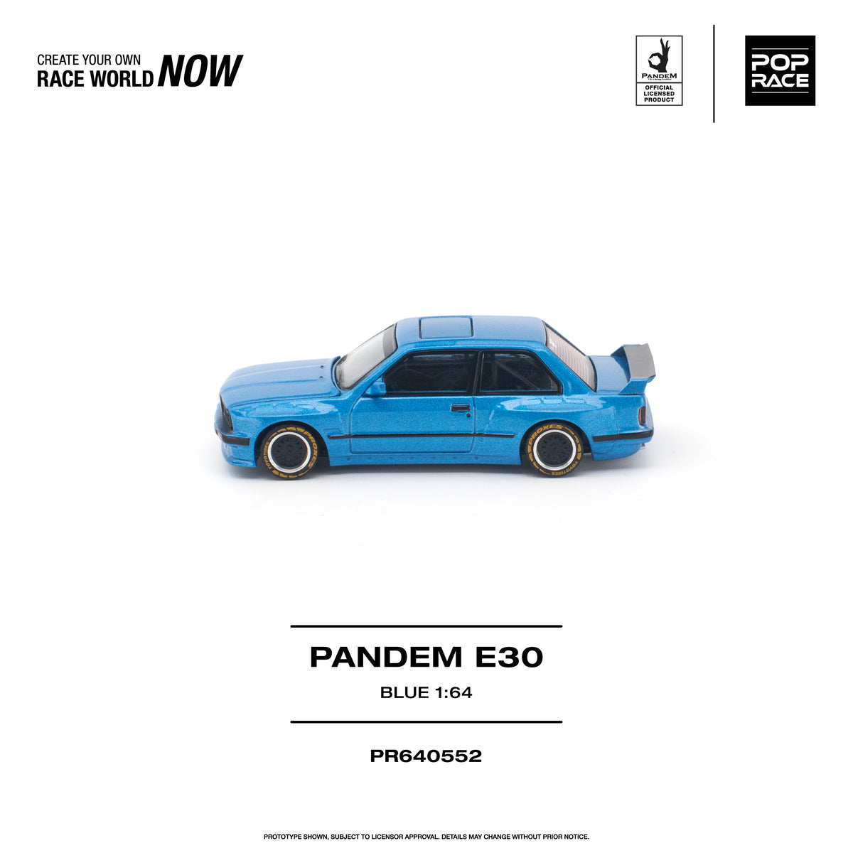 [PRE ORDER] Pop Race 1/64 PANDEM E30 BLUE PR640552 Diecast Scale Model