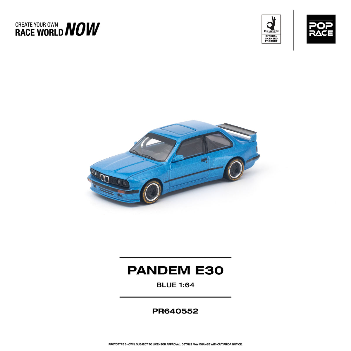 [PRE ORDER] Pop Race 1/64 PANDEM E30 BLUE PR640552 Diecast Scale Model