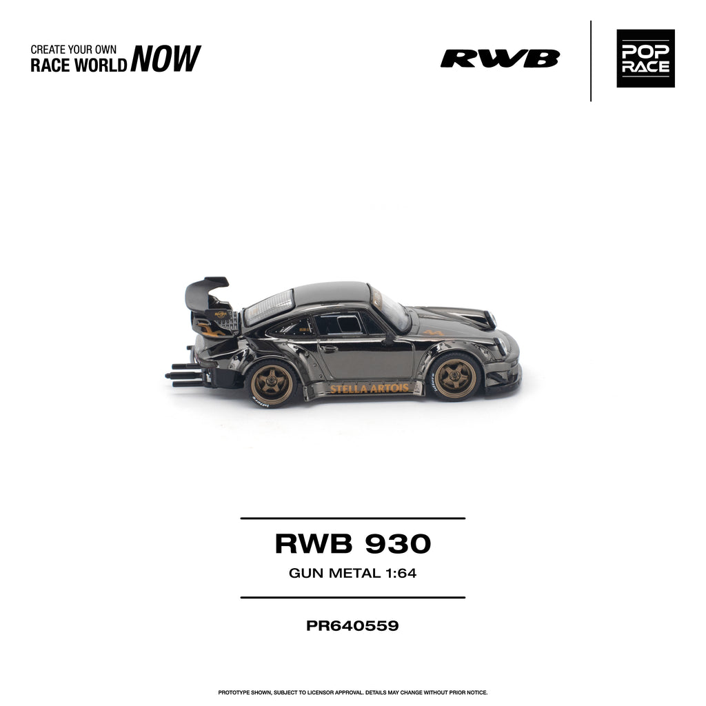 [PRE ORDER] Pop Race 1/64 RWB 930 GUN METAL PR640559 Diecast Scale Model