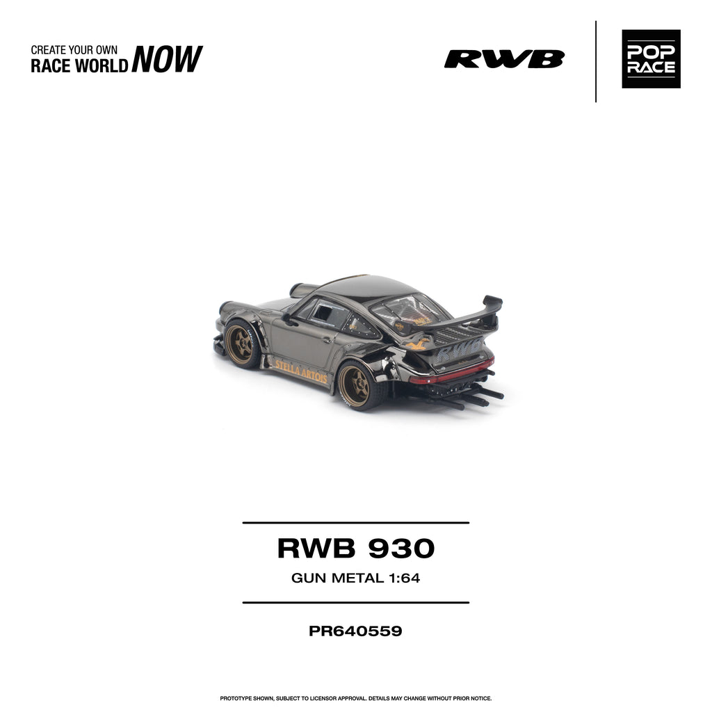 [PRE ORDER] Pop Race 1/64 RWB 930 GUN METAL PR640559 Diecast Scale Model