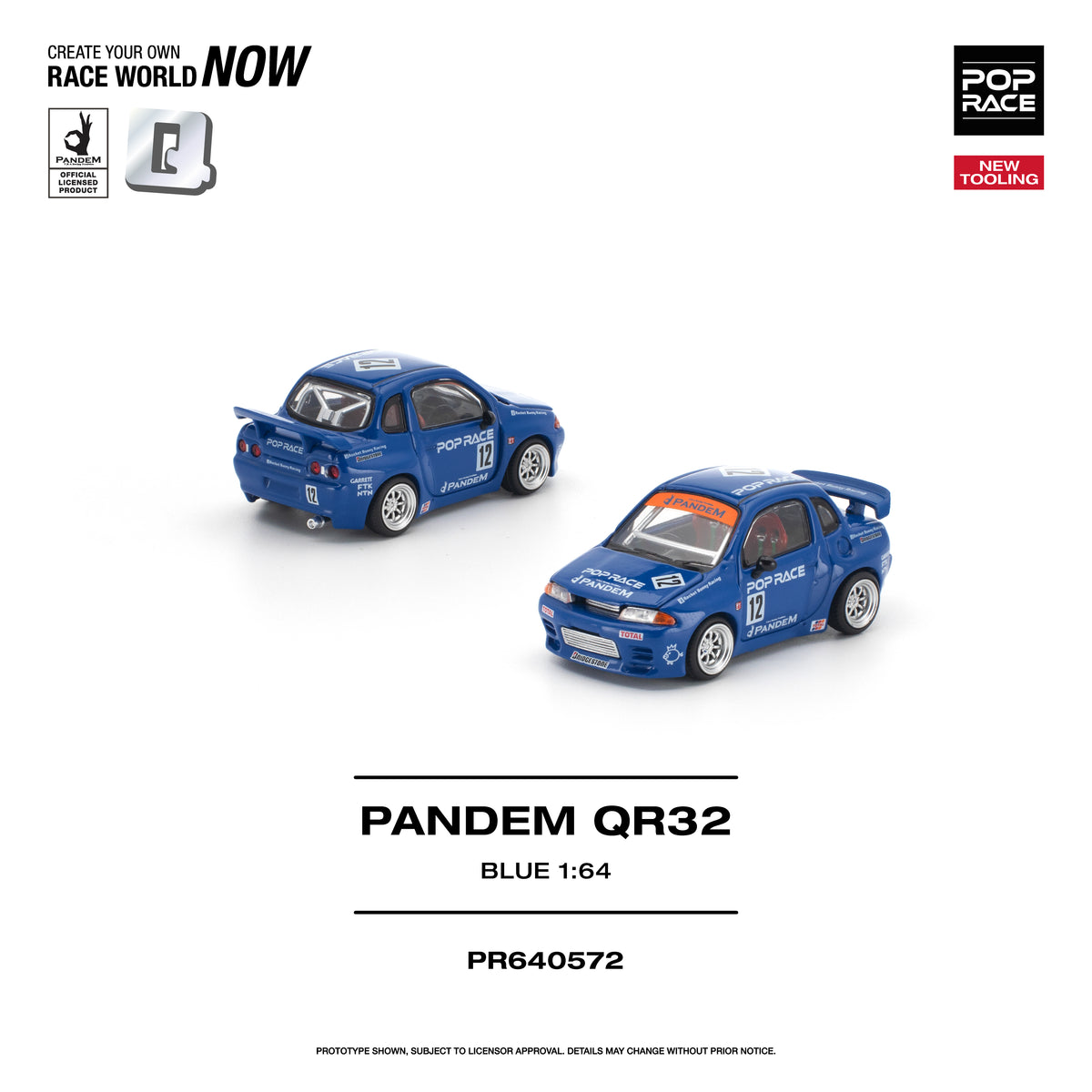[PRE ORDER] Pop Race 1/64 PANDEM QR32 Blue New Tooling PR640572 Diecast Scale Model
