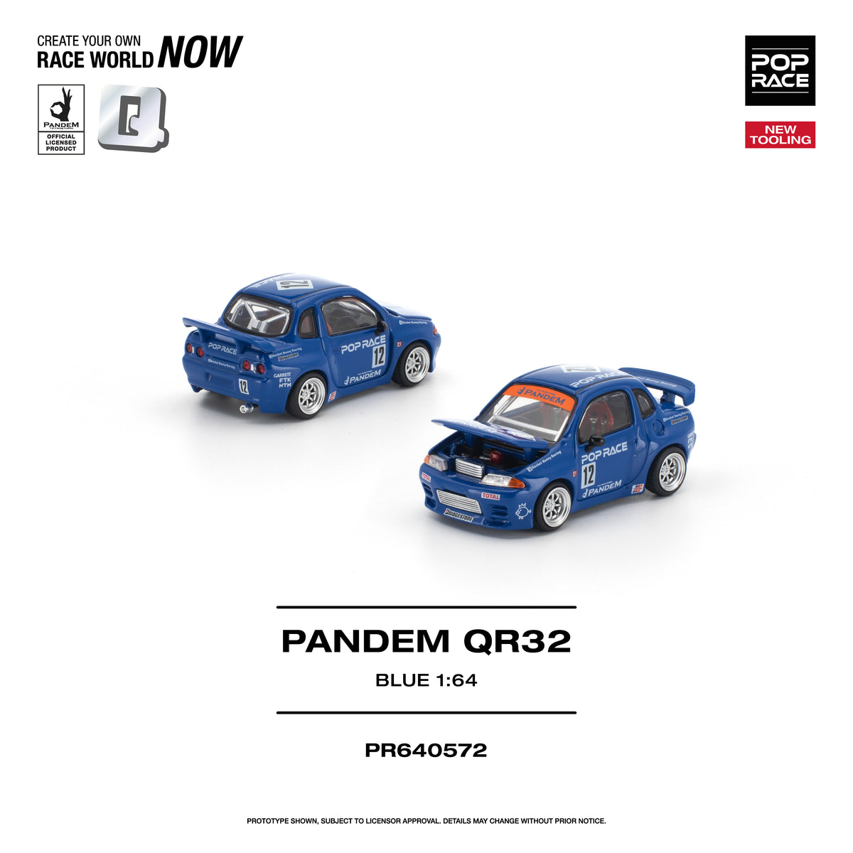 [PRE ORDER] Pop Race 1/64 PANDEM QR32 Blue New Tooling PR640572 Diecast Scale Model