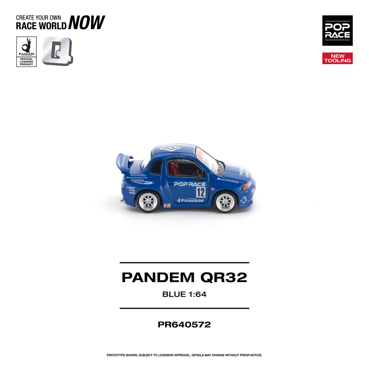 [PRE ORDER] Pop Race 1/64 PANDEM QR32 Blue New Tooling PR640572 Diecast Scale Model