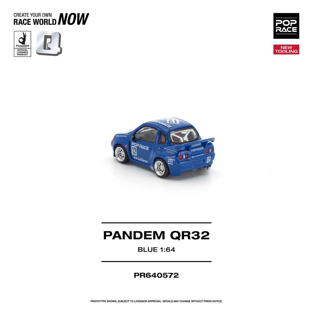 [PRE ORDER] Pop Race 1/64 PANDEM QR32 Blue New Tooling PR640572 Diecast Scale Model