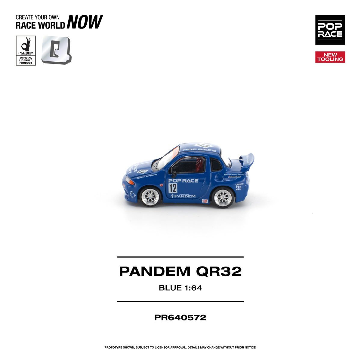 [PRE ORDER] Pop Race 1/64 PANDEM QR32 Blue New Tooling PR640572 Diecast Scale Model