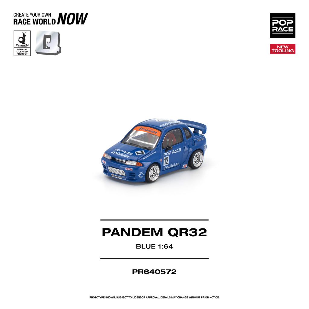 [PRE ORDER] Pop Race 1/64 PANDEM QR32 Blue New Tooling PR640572 Diecast Scale Model