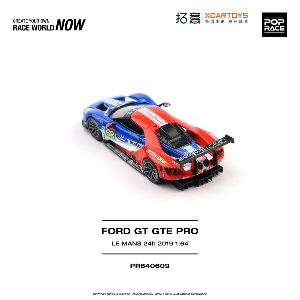 [PRE ORDER] Pop Race 1/64 Ford GT GTE PRO Le Mans 24H 2019 PR64609 Diecast Scale Model