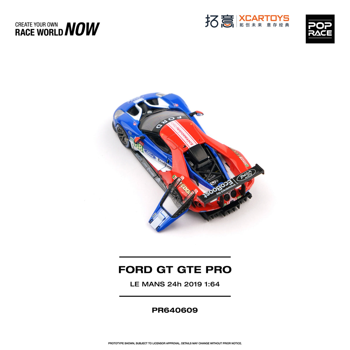 [PRE ORDER] Pop Race 1/64 Ford GT GTE PRO Le Mans 24H 2019 PR64609 Diecast Scale Model