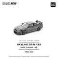 Pop Race 1/64 Skyline GT-R R22 Dark Chrome PRDC003 Diecast Scale Model