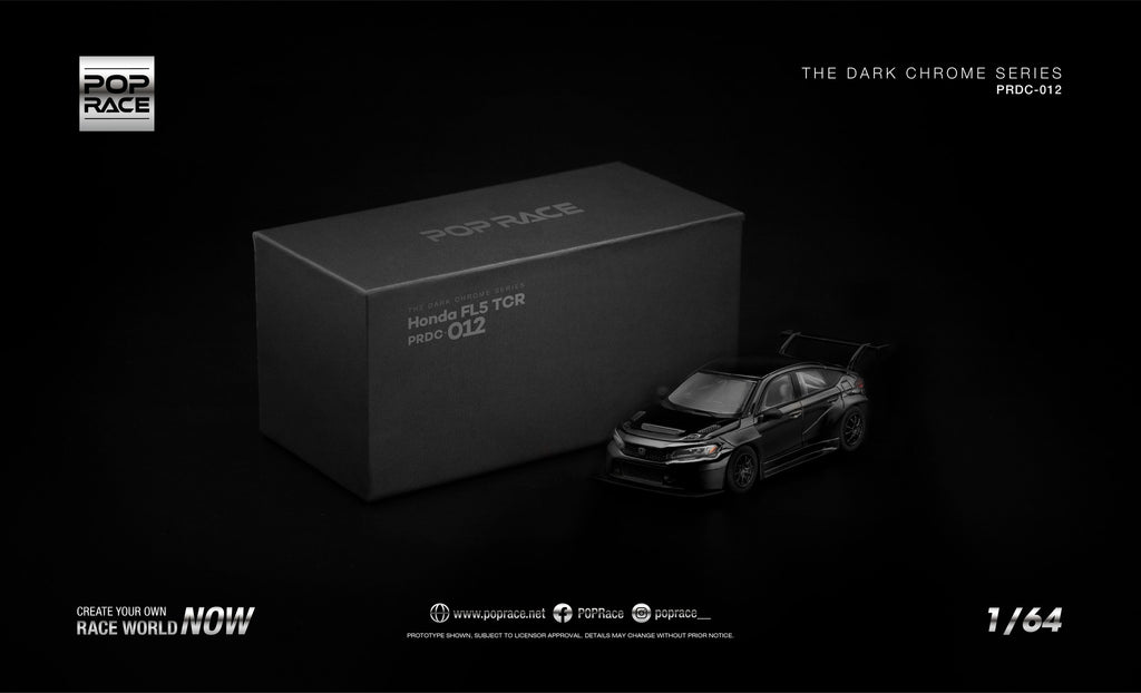 [PRE ORDER] Pop Race 1/64 Honda FL5 TCR Dark Chrome PRDC012 Diecast Scale Model