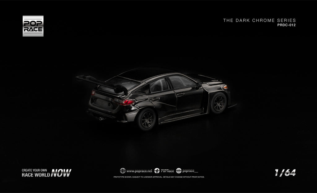 [PRE ORDER] Pop Race 1/64 Honda FL5 TCR Dark Chrome PRDC012 Diecast Scale Model