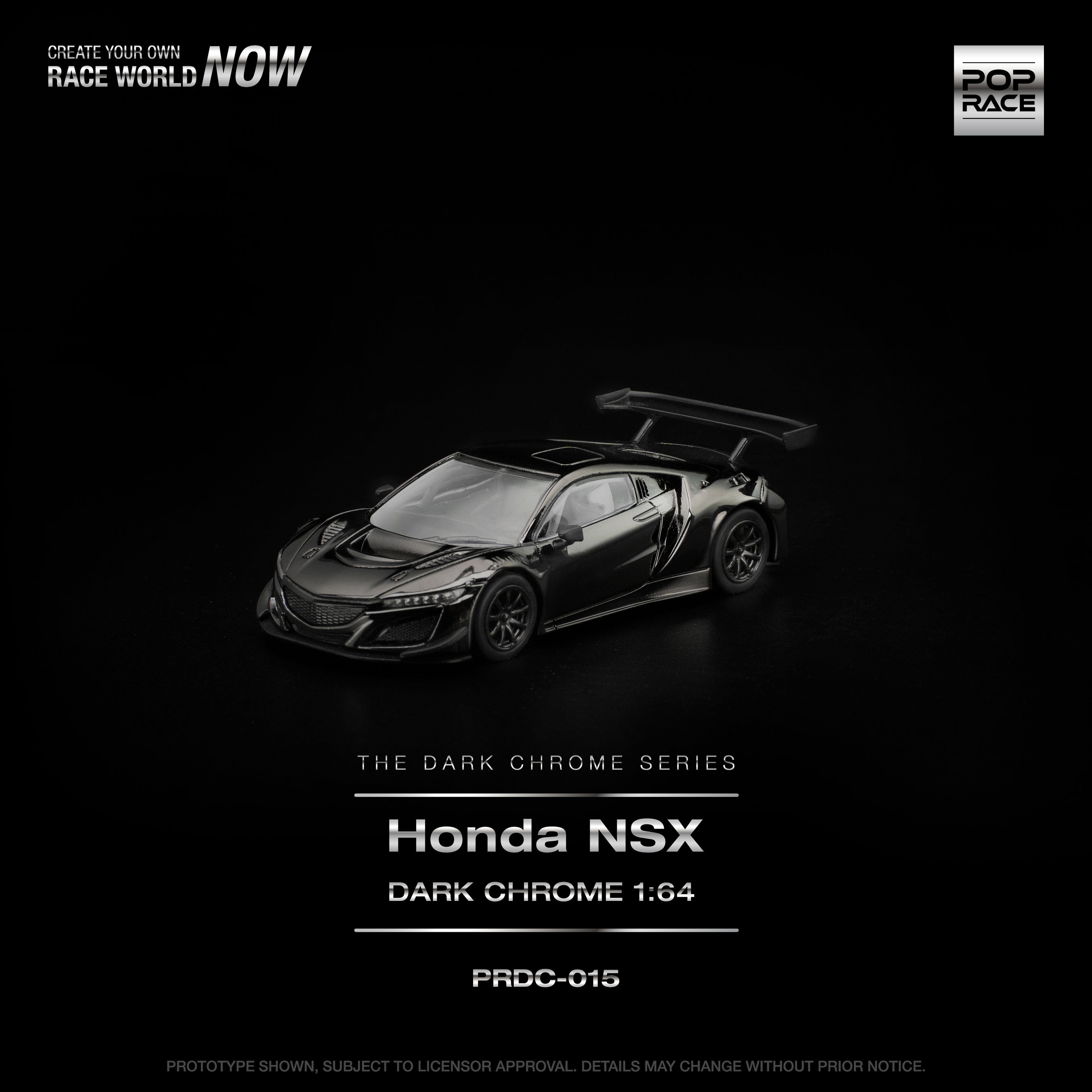 [PRE ORDER] Pop Race 1/64 Honda NSX GT3 EV022 Dark Chrome PRDC015 Diecast Scale Model