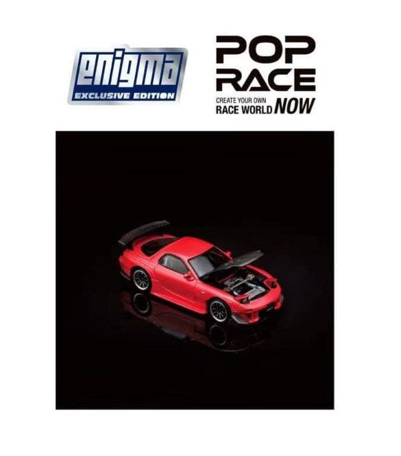 Pop Race 1/64 Mazda RX7 Widebody Metallic Red Blister Version PRE003 Diecast Scale Model