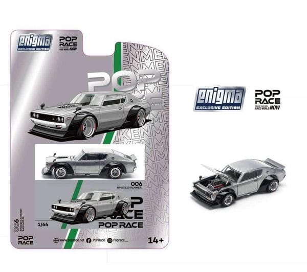 Pop Race 1/64 KPGC0110 Kenmeri Raw Material Blister Version PRE006 Diecast Scale Model