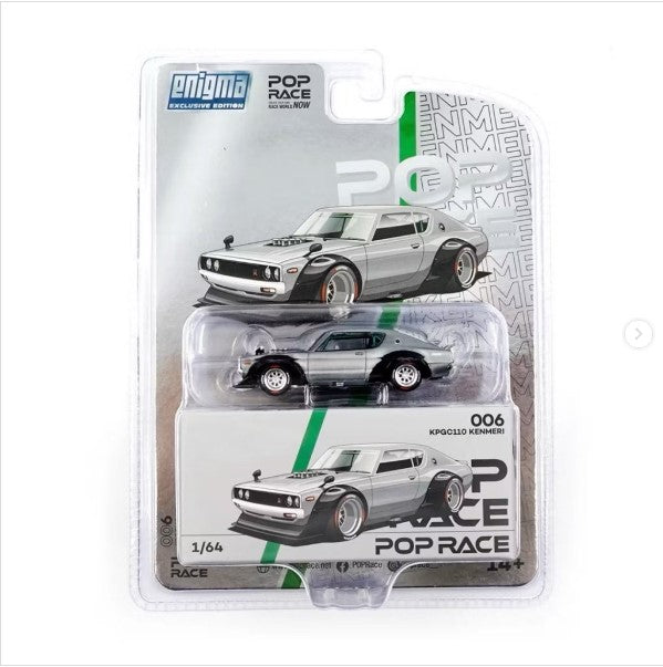 Pop Race 1/64 KPGC0110 Kenmeri Raw Material Blister Version PRE006 Diecast Scale Model