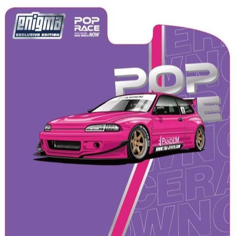 Pop Race 1/64 PANDEM Civic EG6 Pink PRE008 Diecast Scale Model Car
