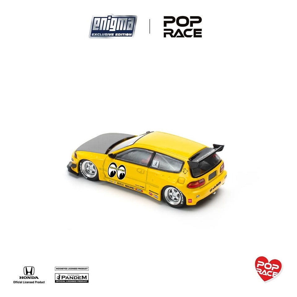 Pop Race 1/64 PANDEM Civic EG6 Mooneyes (BLISTER TYPE) PRE010 Diecast Scale Model