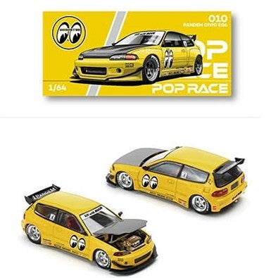 Pop Race 1/64 PANDEM Civic EG6 Mooneyes (BLISTER TYPE) PRE010 Diecast Scale Model