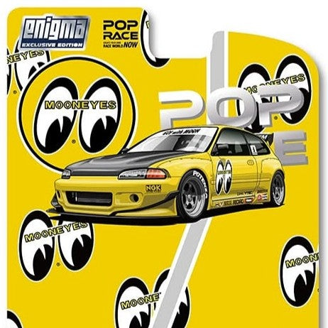 Pop Race 1/64 PANDEM Civic EG6 Mooneyes (BLISTER TYPE) PRE010 Diecast Scale Model