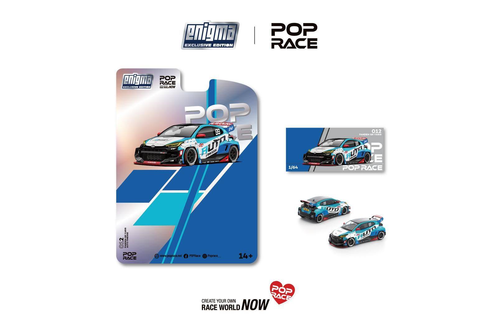 Pop Race 1/64 PANDEM GR Yaris Auto Finesse PRE012 Diecast Scale Model