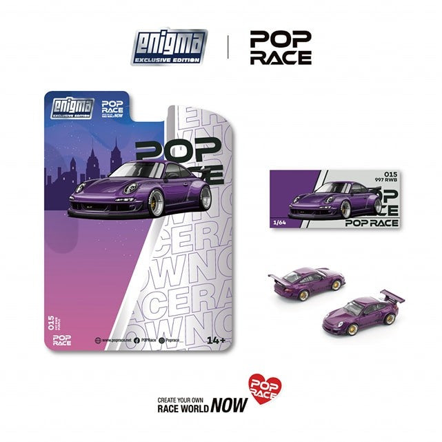 Pop Race 1/64 RWB 997 Purple PRE015 Diecast Scale Model
