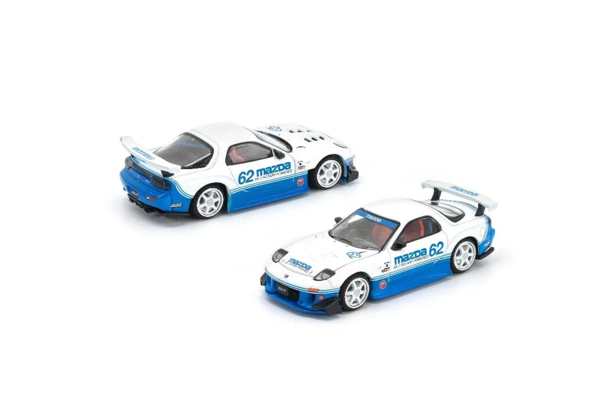 Pop Race 1/64 MAZDA RX7 FD3S Blue White Blister Packaging PRE021 Diecast Scale Model