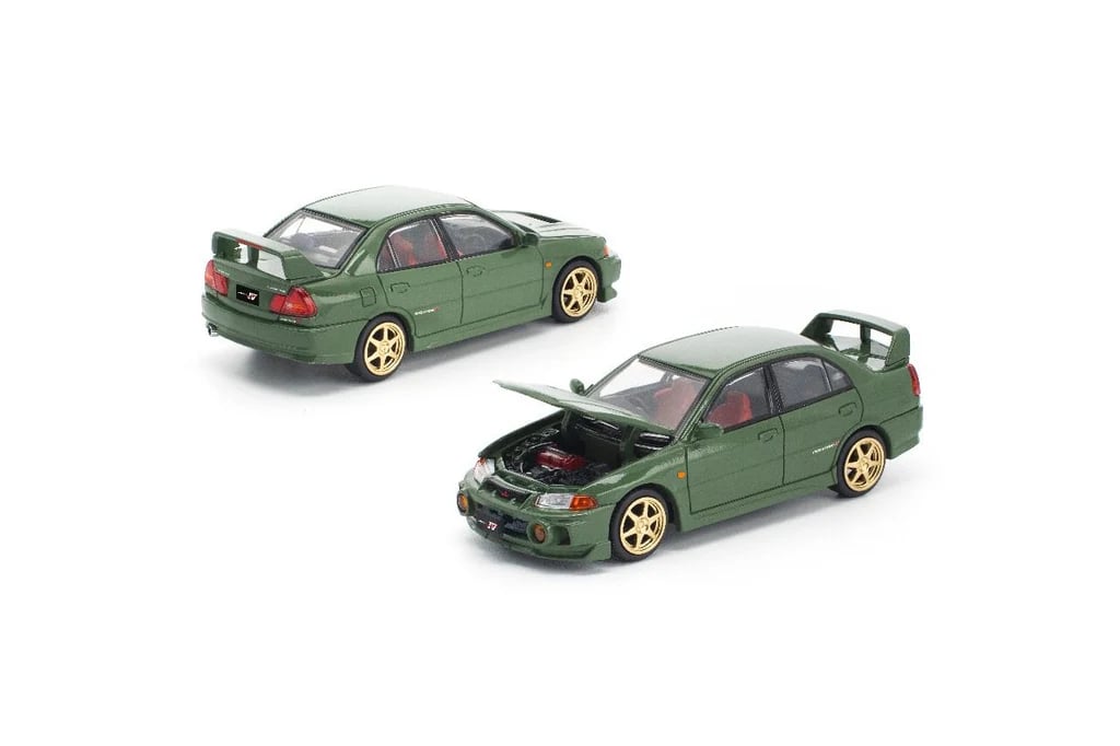 Pop Race 1/64 Mitsubishi Lancer Evolution IV Green Blister Packaging PRE022 Diecast Scale Model