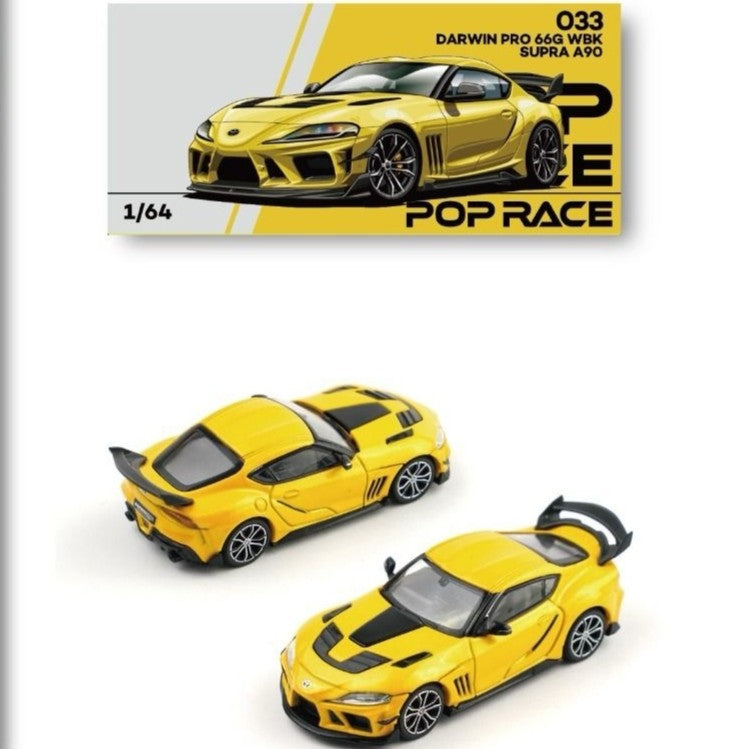 [PRE ORDER] Pop Race 1/64 Darwin Pro 66G WBK Supra A90 Nitro Yellow PRE033 Diecast Scale Model