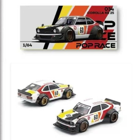 [PRE ORDER] Pop Race 1/64 Corolla KE25 Racing PRE034 Diecast Scale Model