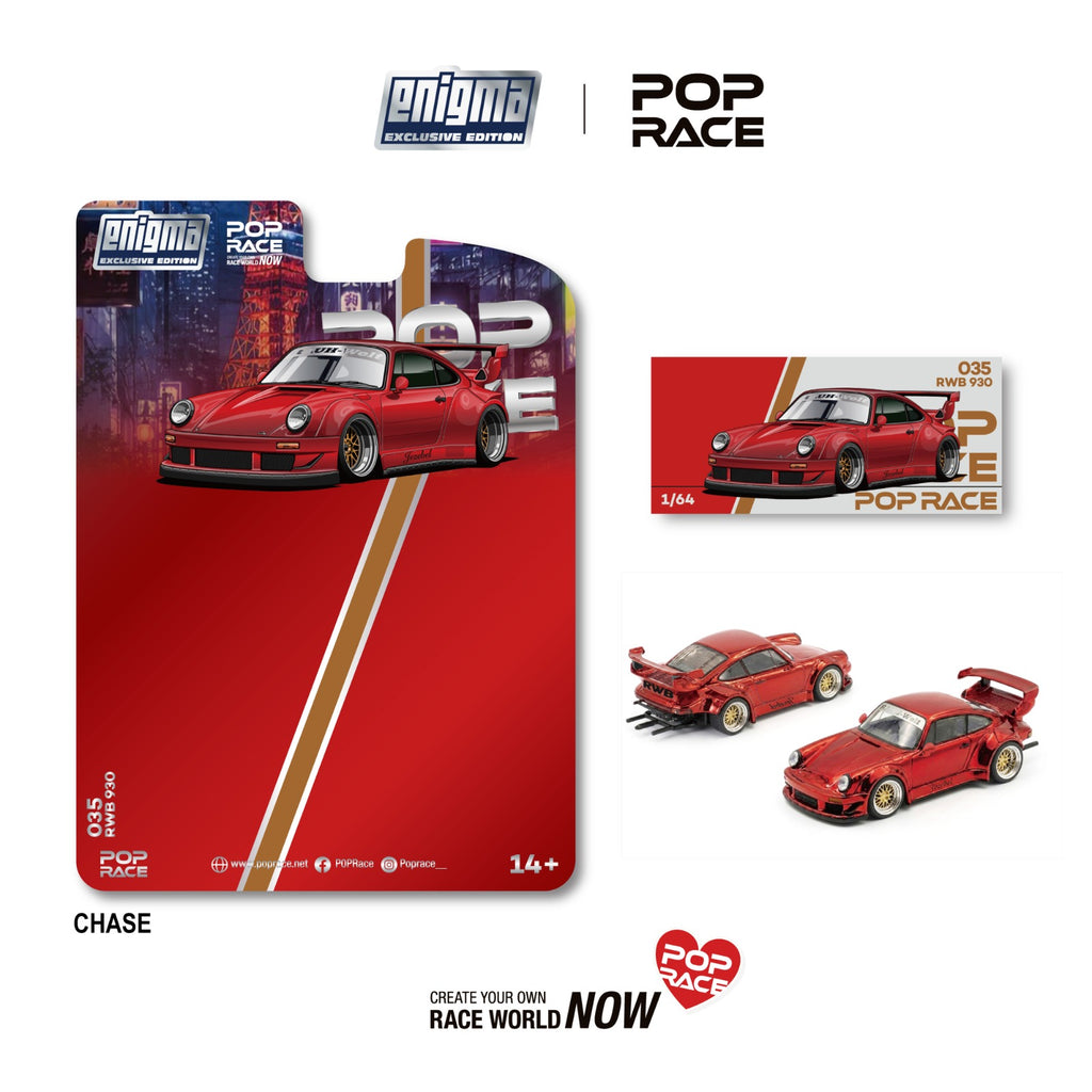 [PRE ORDER] Pop Race 1/64 RWB 930 Red PRE035 Diecast Scale Model Car