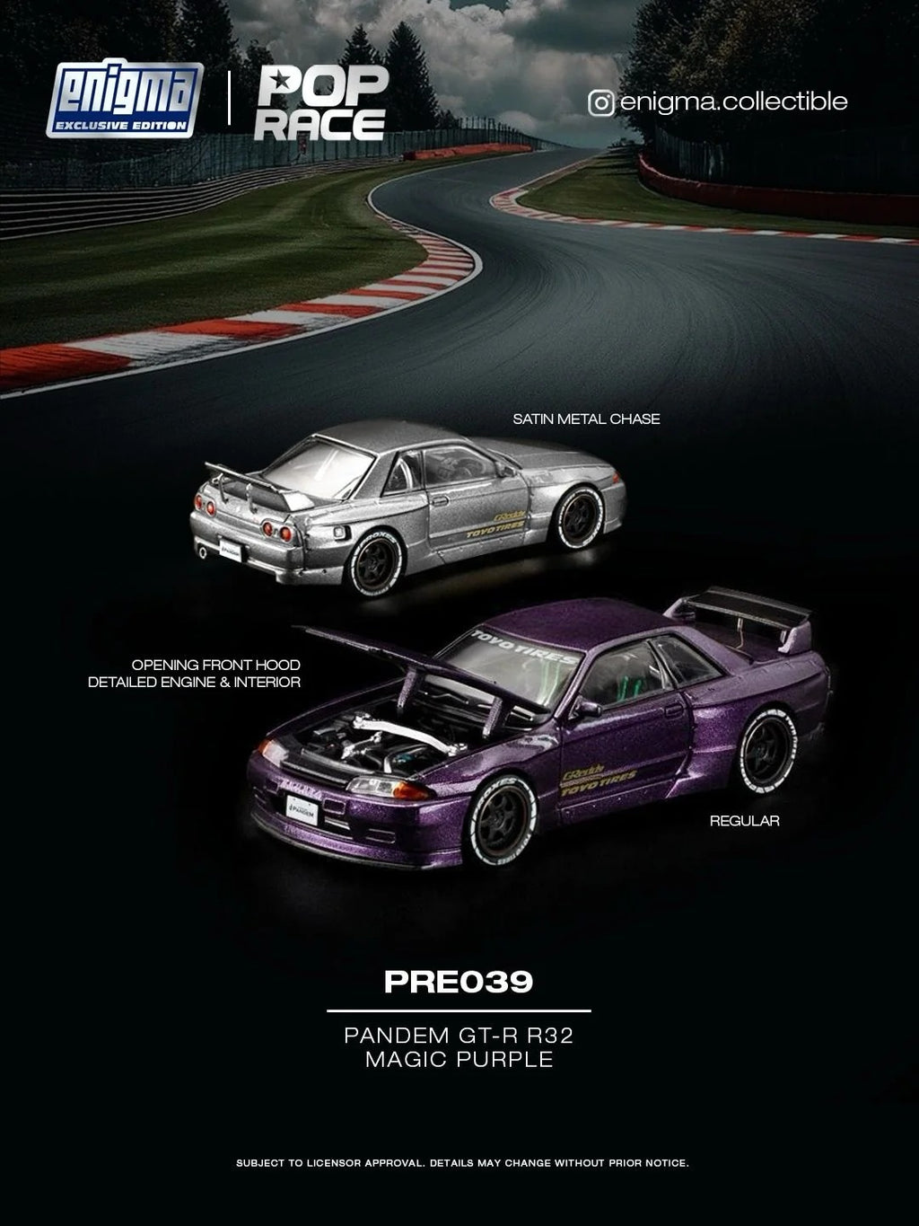 [PRE ORDER] Pop Race 1/64 Pandem GT-R R32 Magic Purple PRE039 Diecast Scale Model