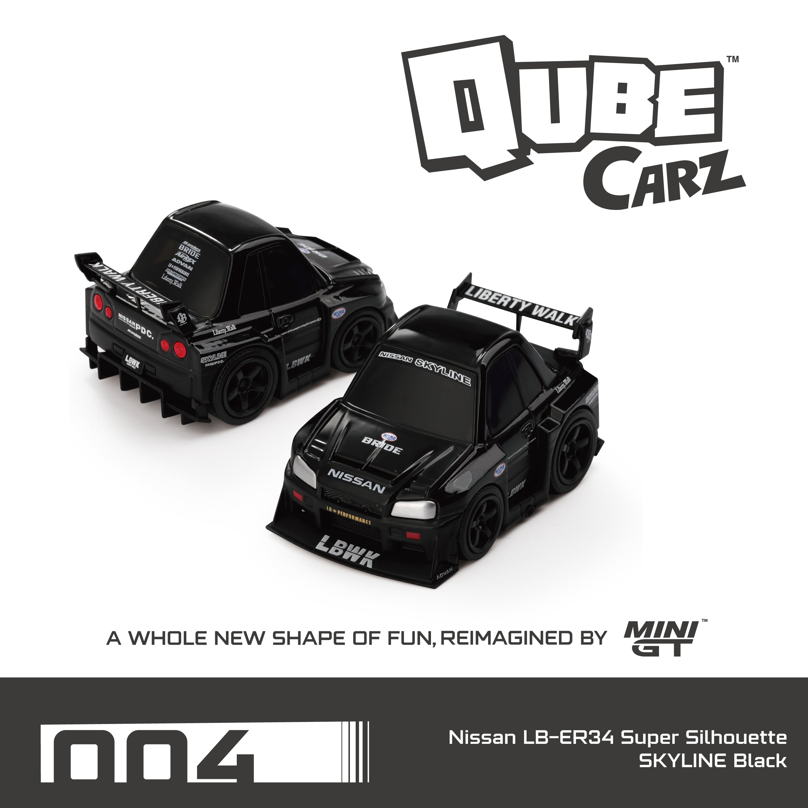 MiniGT Nissan LB-ER34 Super Silhouette SKYLINE Black (Blister) QZ00401-BL Diecast Scale Model