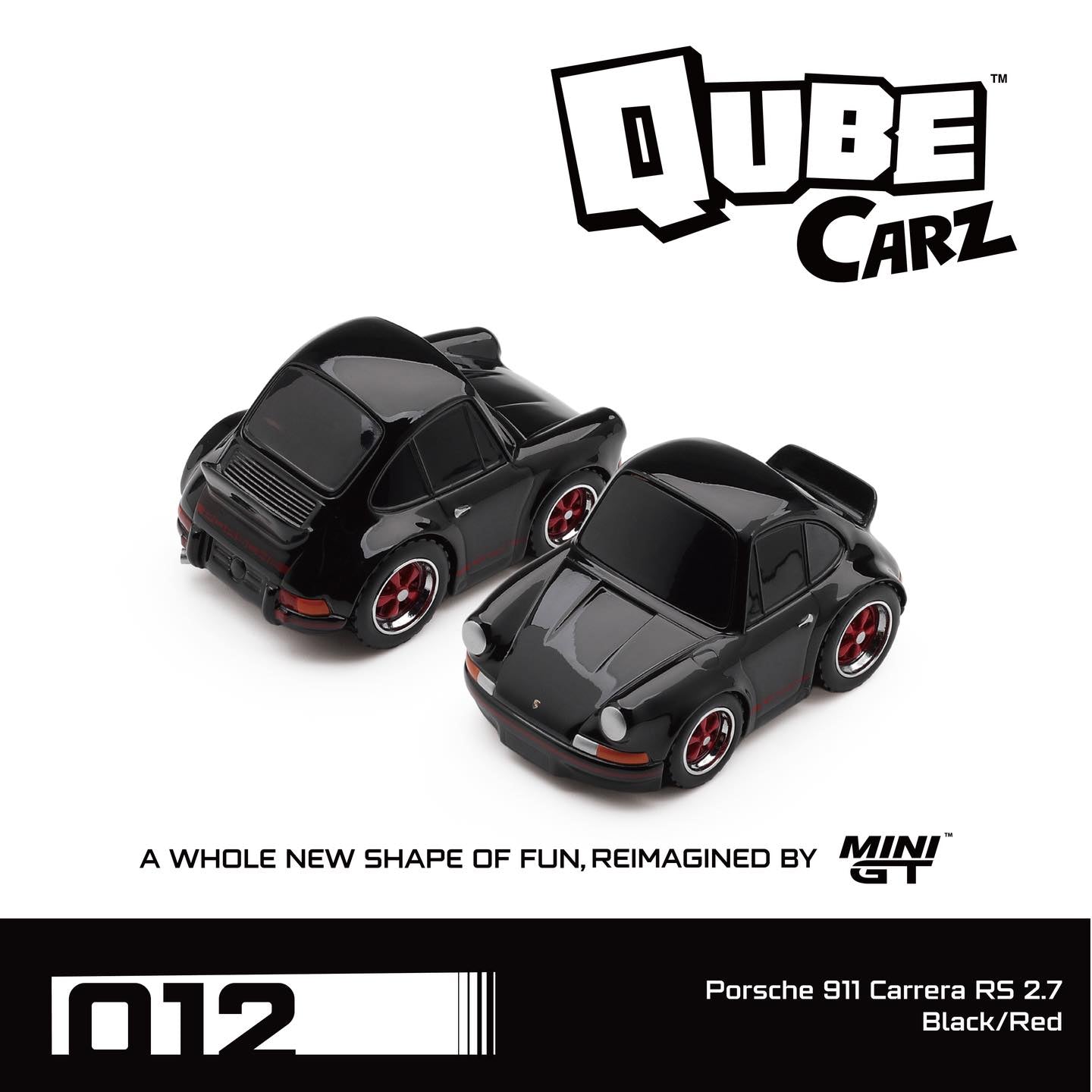 [PRE ORDER] Mini GT Qube Carz Porsche 911 Carrera RS 2.7 Black/Red/Blister QZ00702-BL Diecast Scale Model