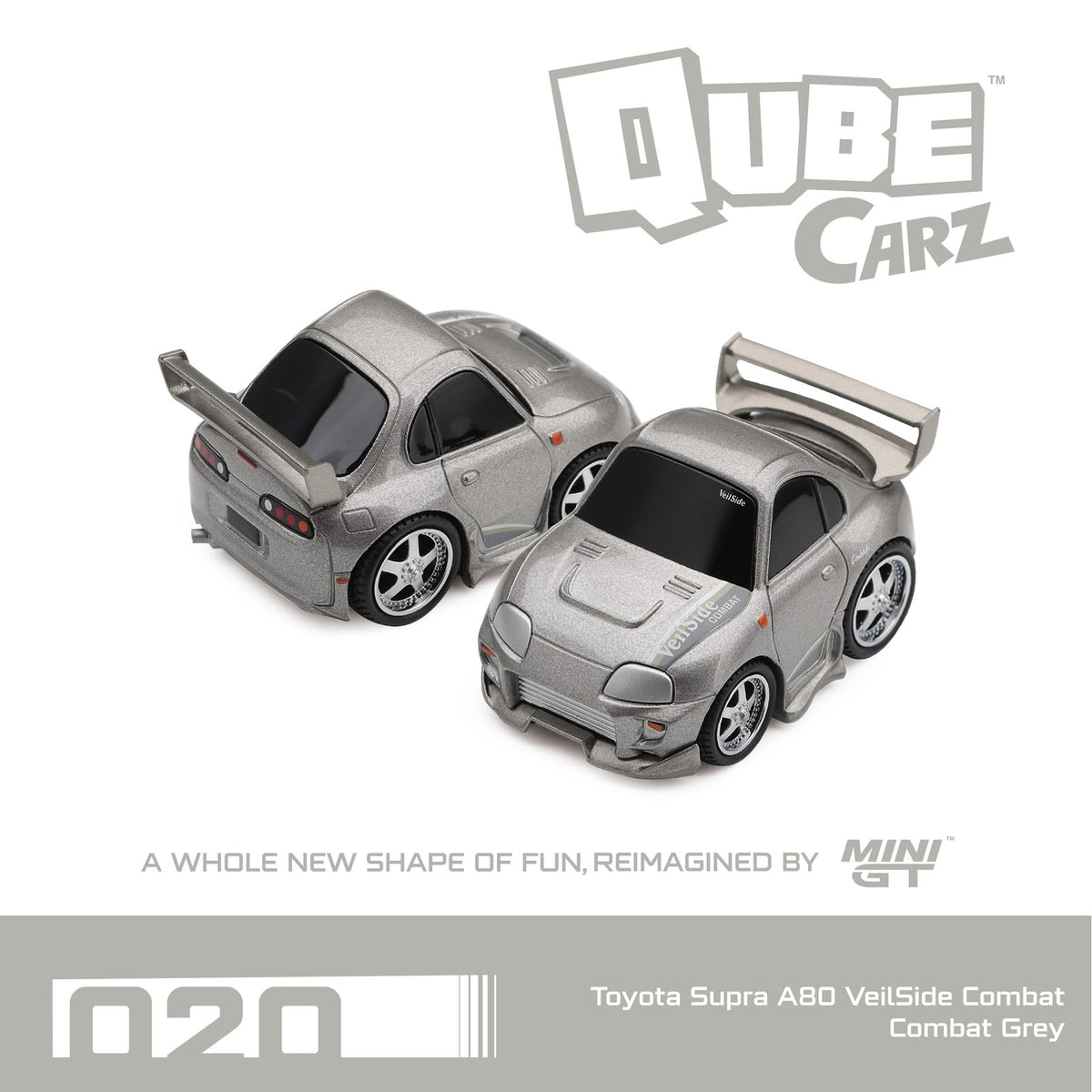 [PRE ORDER] Mini GT Qube Carz Toyota Supra (A80) VeilSide Combat Combat Grey Blister Packaging  QZ00901-BL Diecast Scale Model